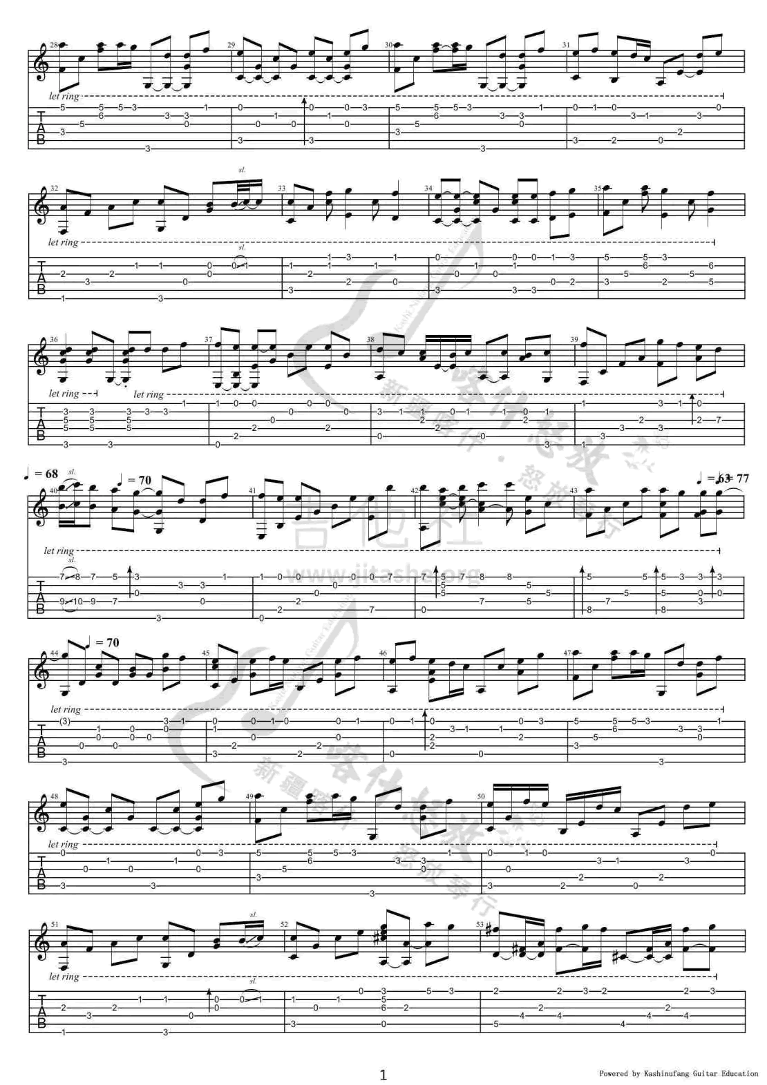 童话指弹吉他谱 光良2