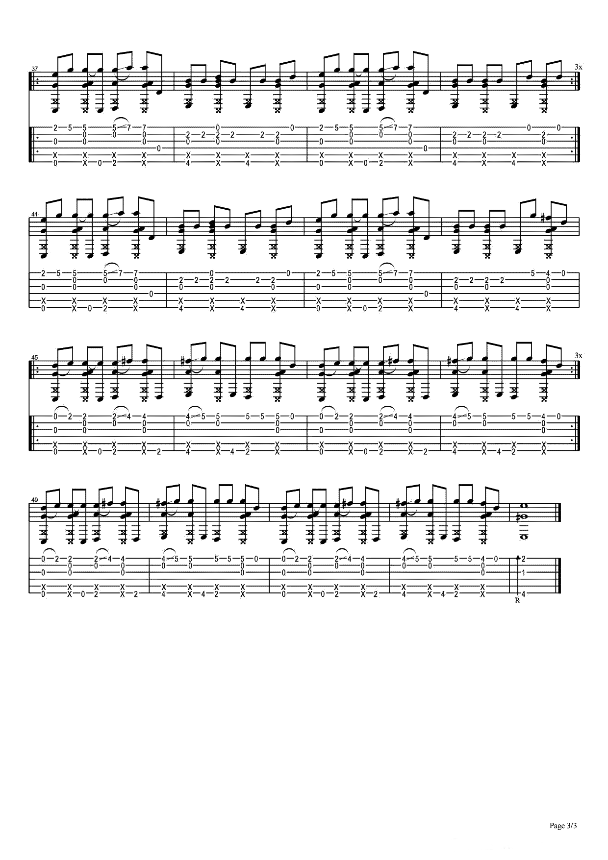 PDD洪荒之力吉他谱3