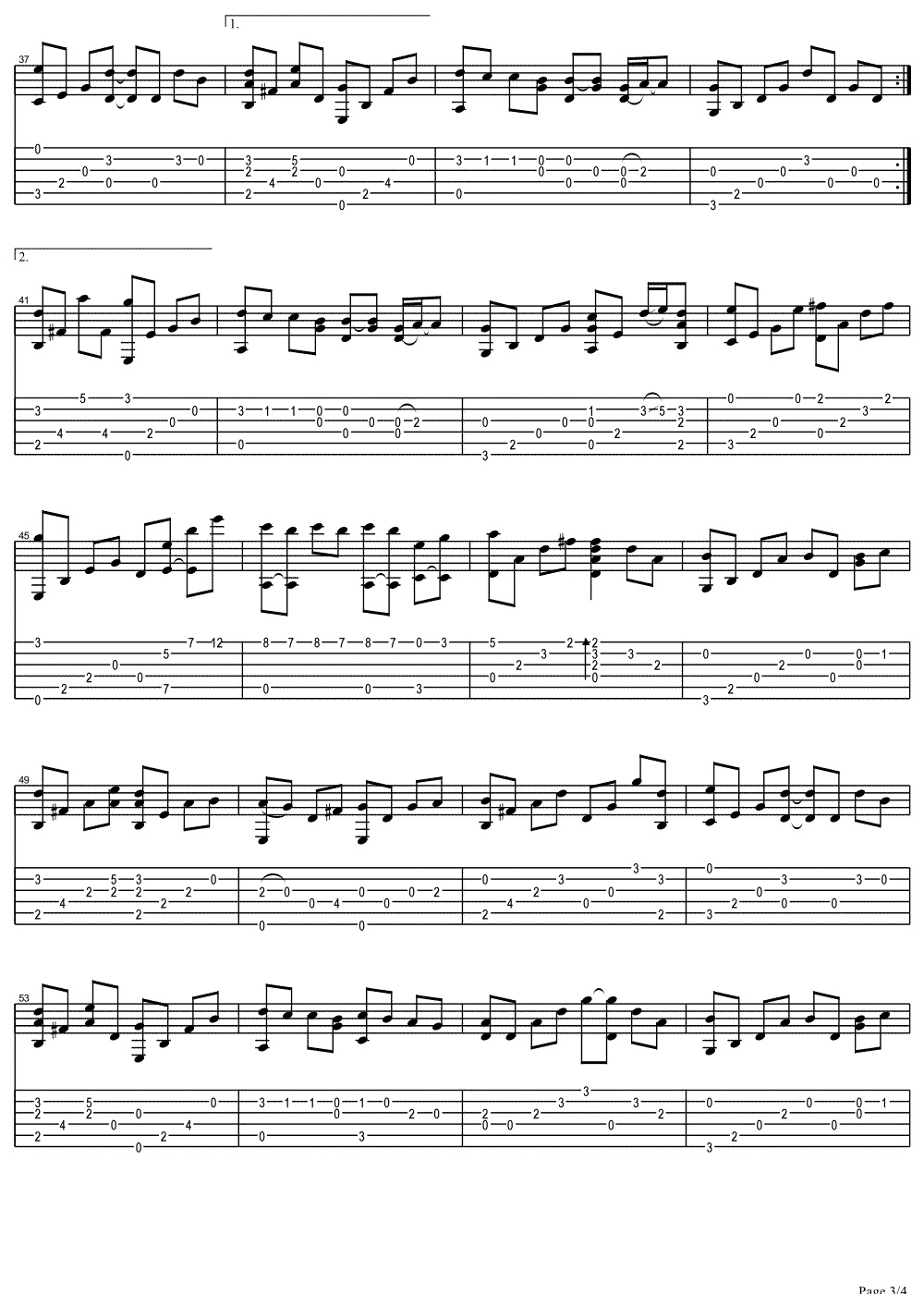 好可惜吉他独奏谱