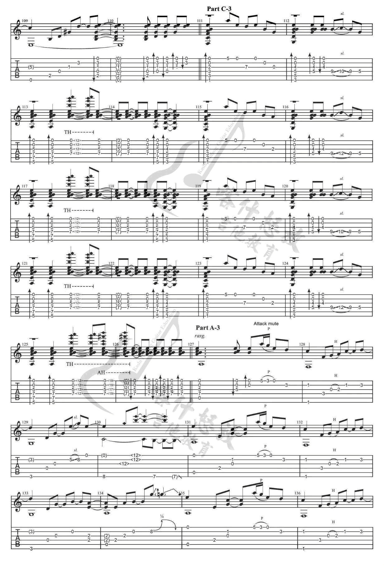 Sunflower吉他指弹谱1