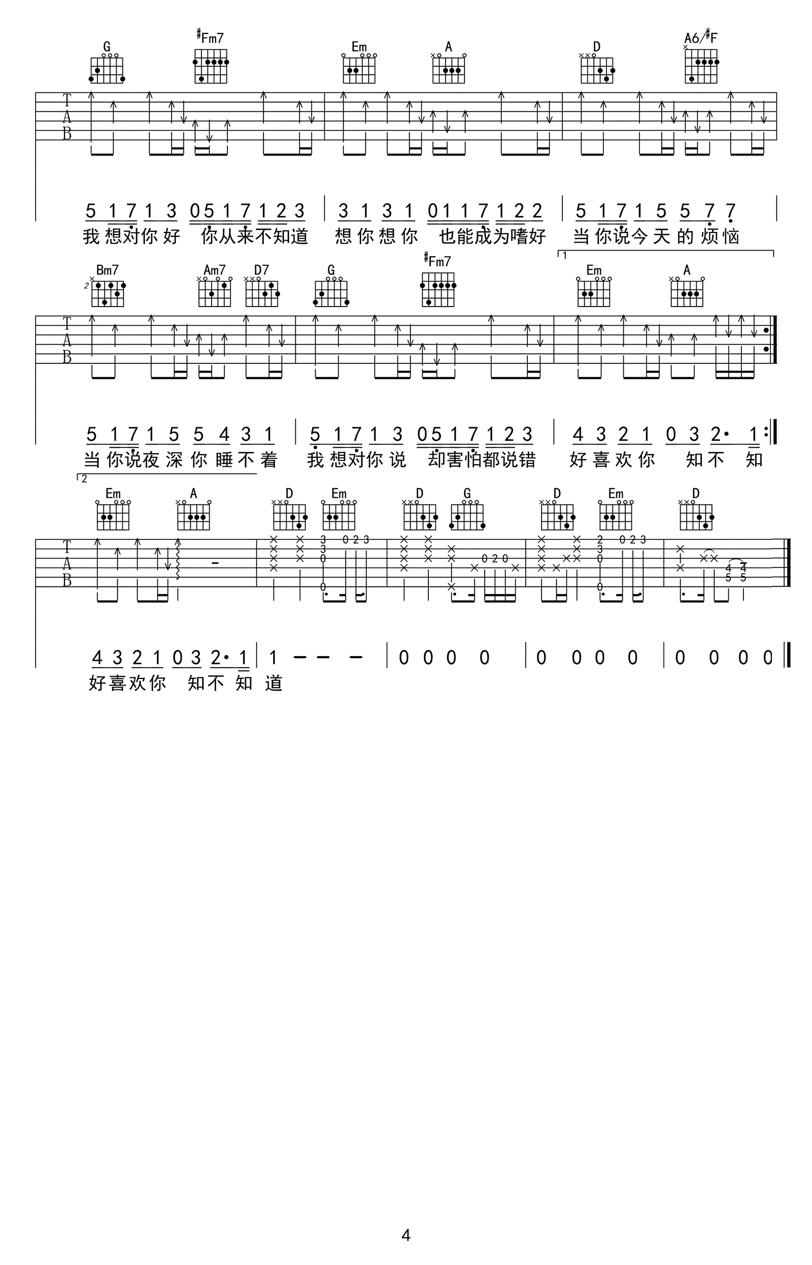 林俊杰-当你吉他谱4