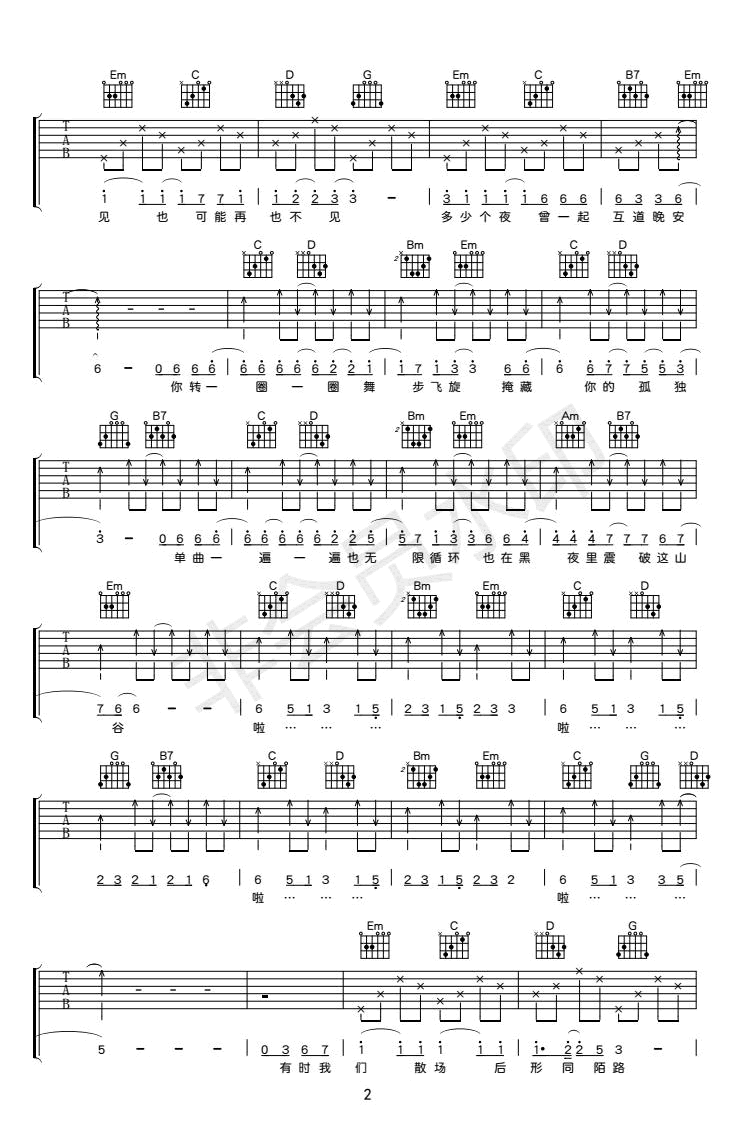 徐大乐-孤独诊所吉他谱2
