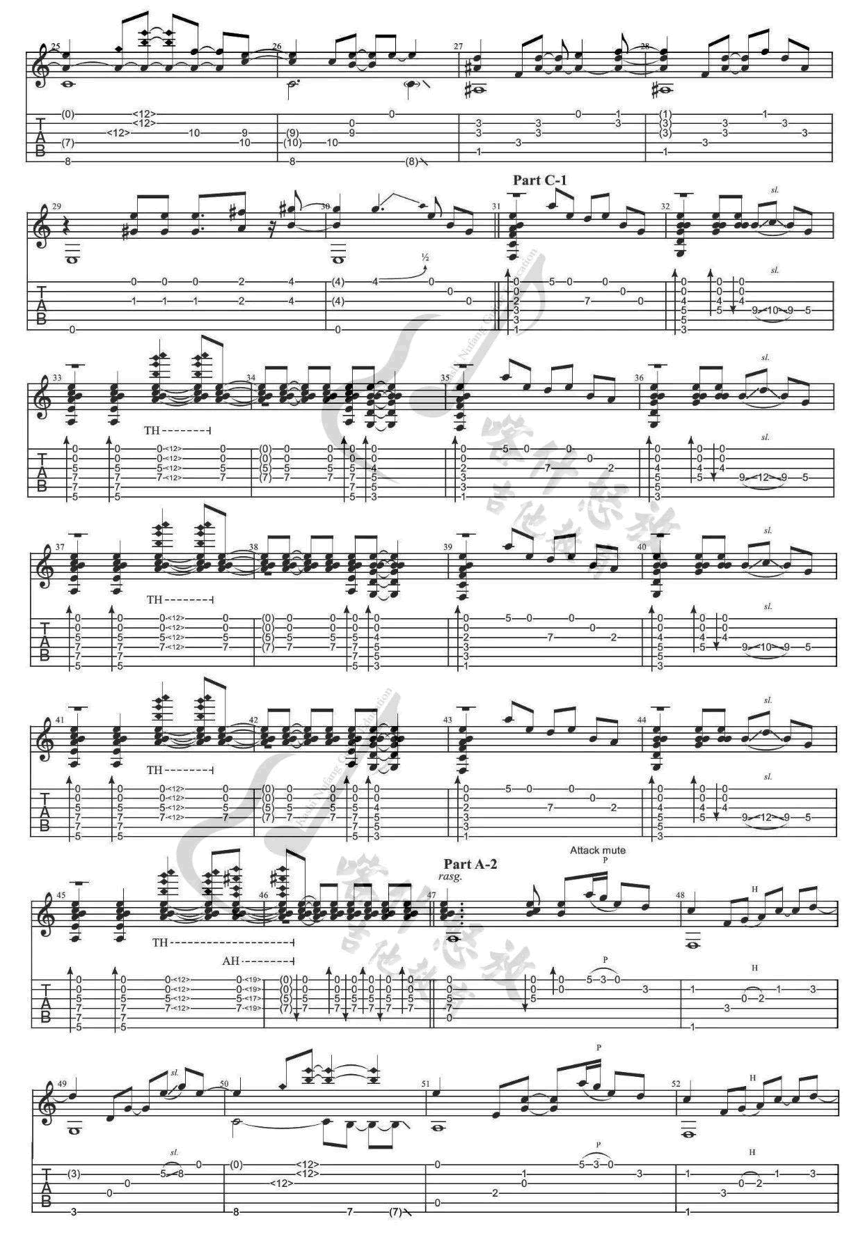 Sunflower指弹吉他谱 孙培博2