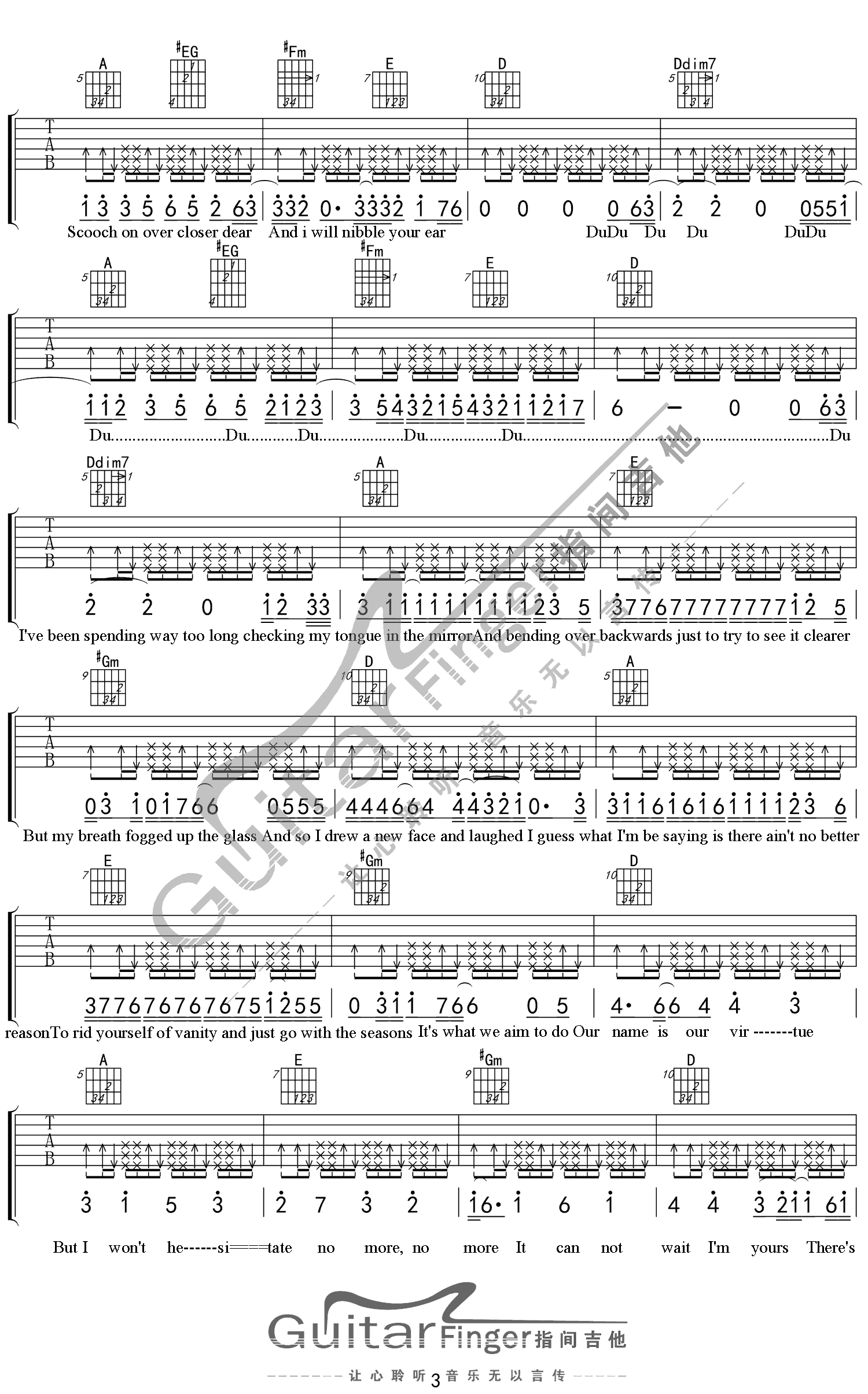 JasonMraz I'm Yours吉他谱