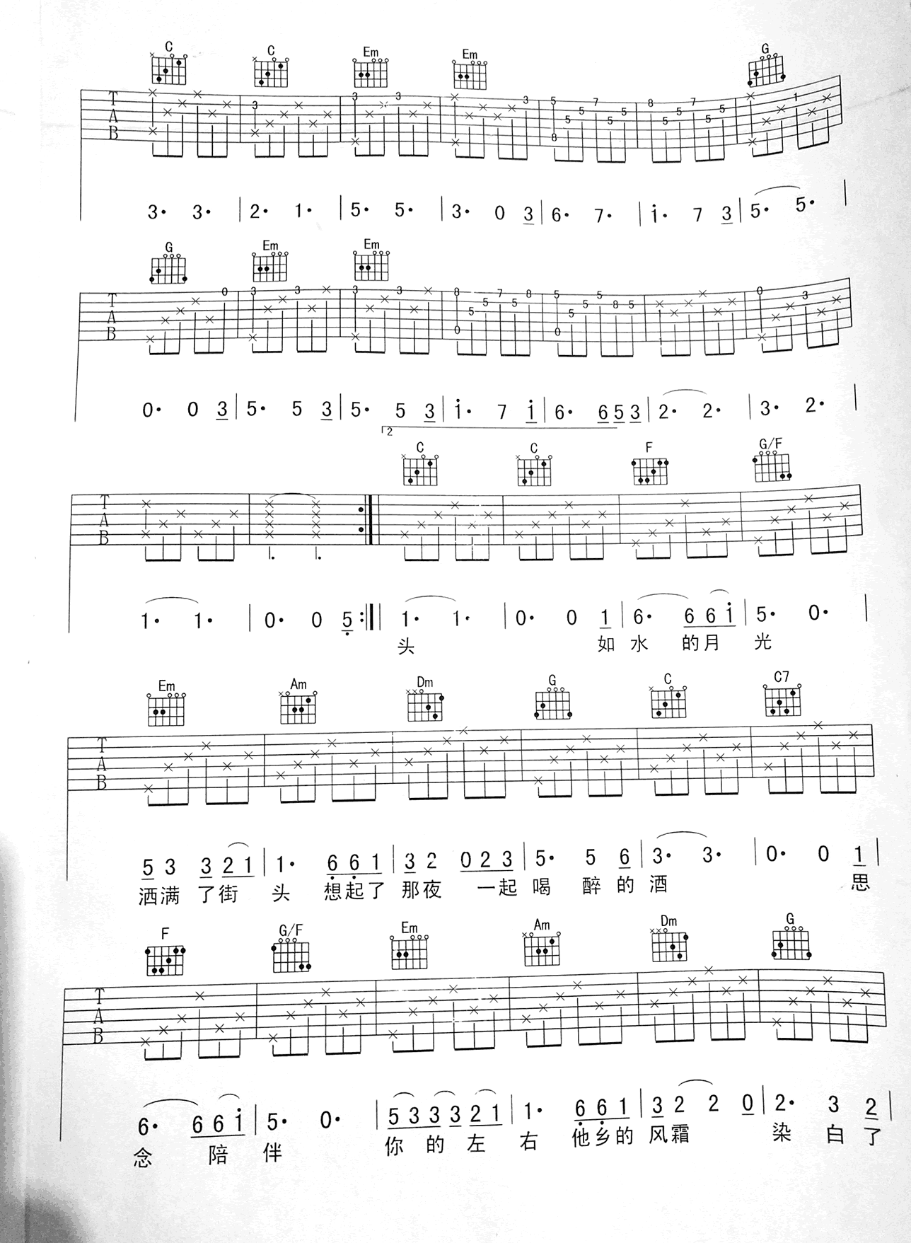 夏小虎 奔波吉他谱3