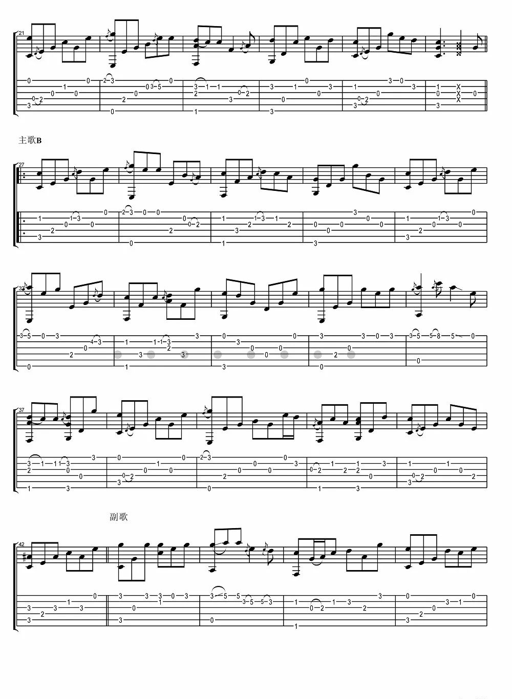 成都吉他指弹谱