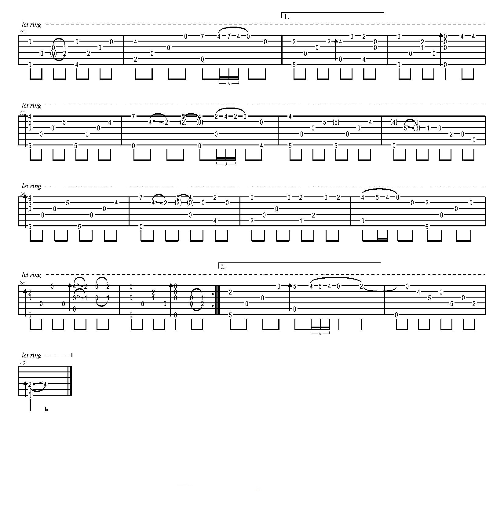 flower吉他独奏谱 岸部真明
