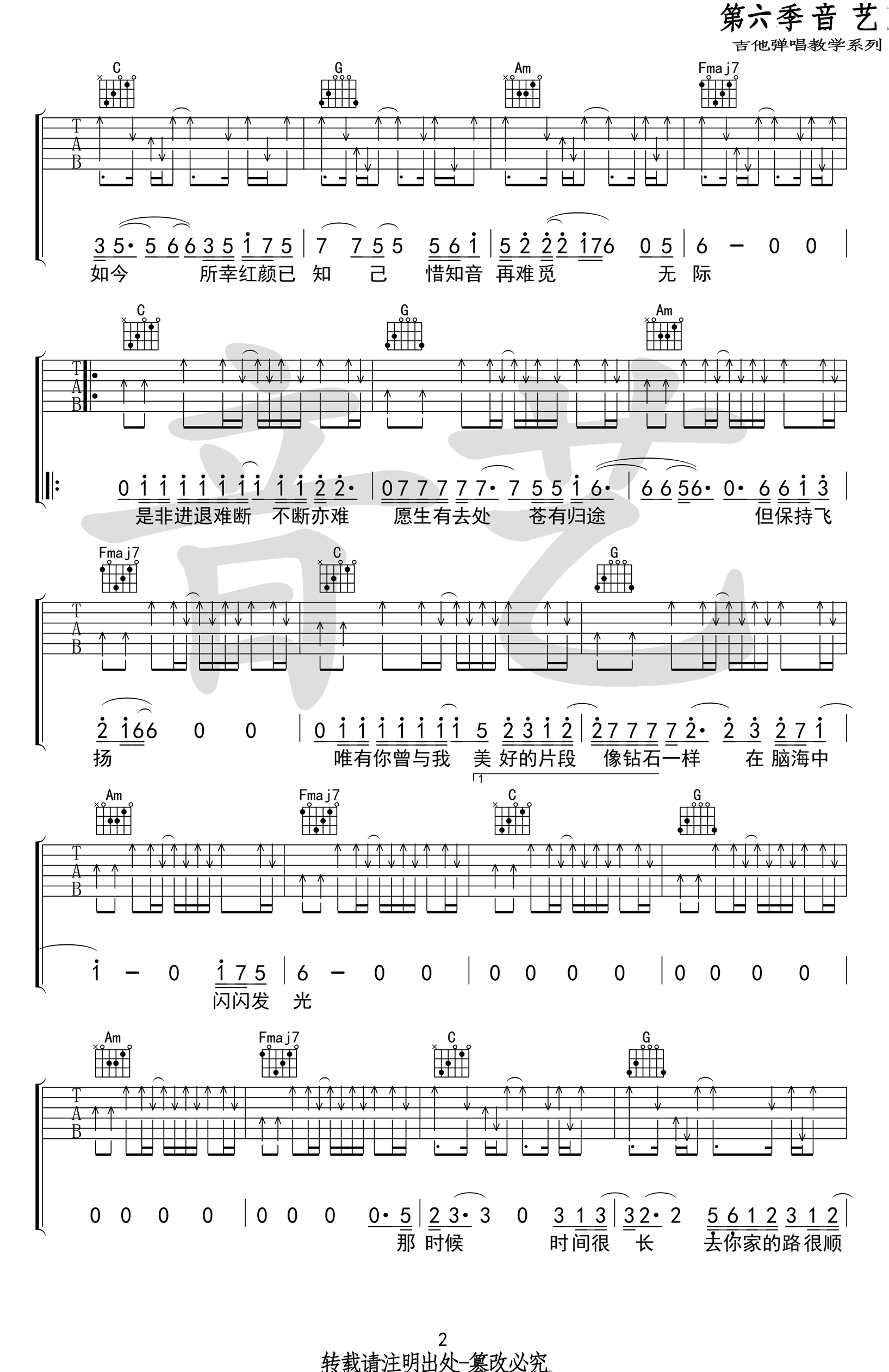 逃跑计划乐队 闪光的回忆吉他谱