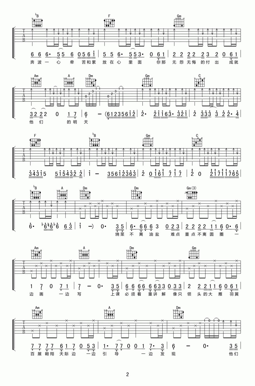 居山植《园丁之歌》吉他谱