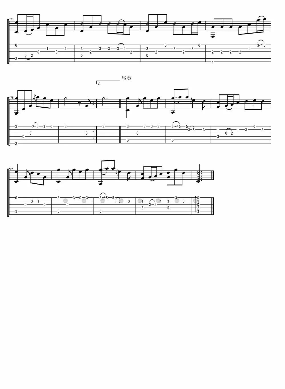 成都指弹吉他独奏谱