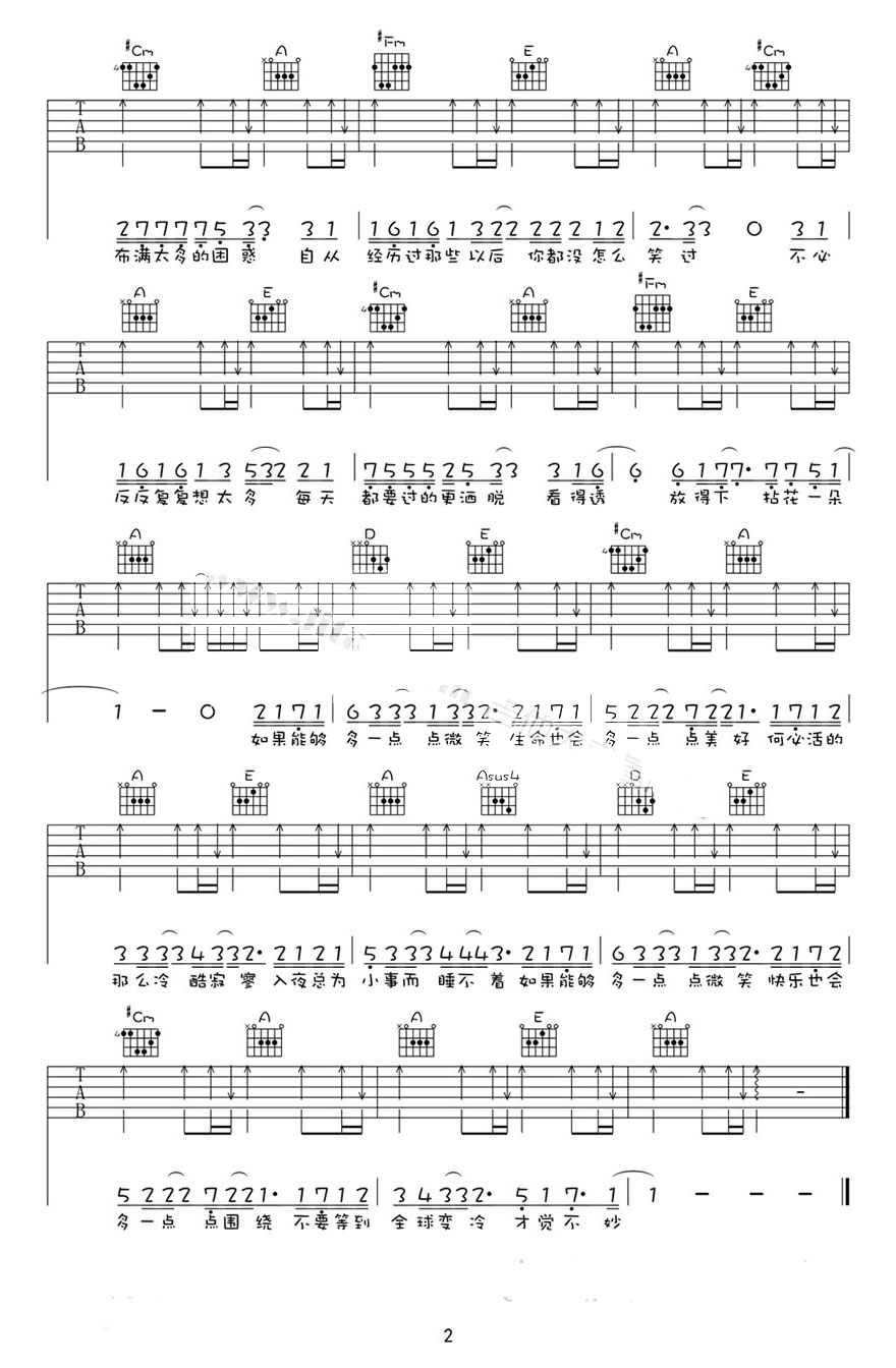 全球变冷六线谱吉他谱